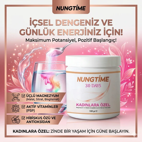 Giritli Metin Efendi 3'lü Magnezyum (Malat, Sitrat, Bisglisinat) & Multivitamin Kadınlara Özel Formül 100 gr ürün görseli 1