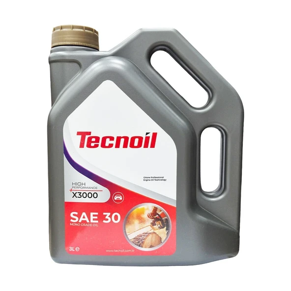 Tecnoil High Performance X3000 SAE 30 Mono Grade Motor ve Zincir Yağı 3 Litre ürün görseli 1