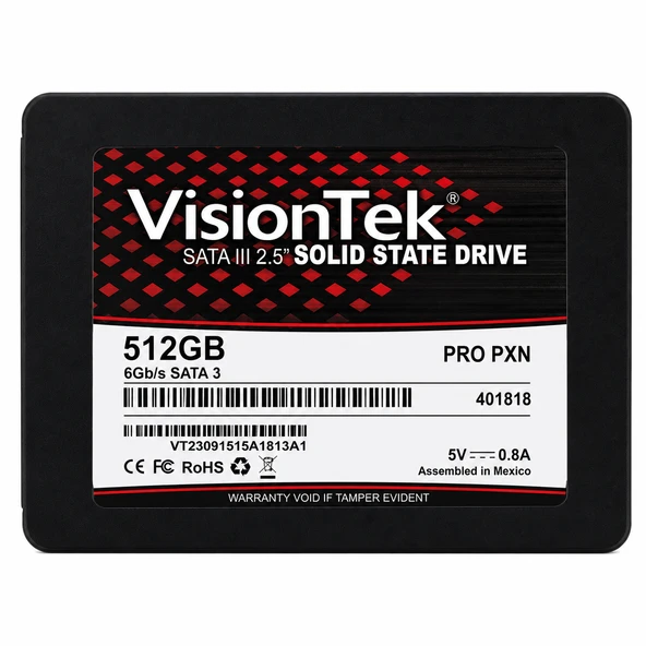 VisionTek PRO PXN 512GB 2.5" SATA 6Gb/s SSD (401818) ürün görseli 1
