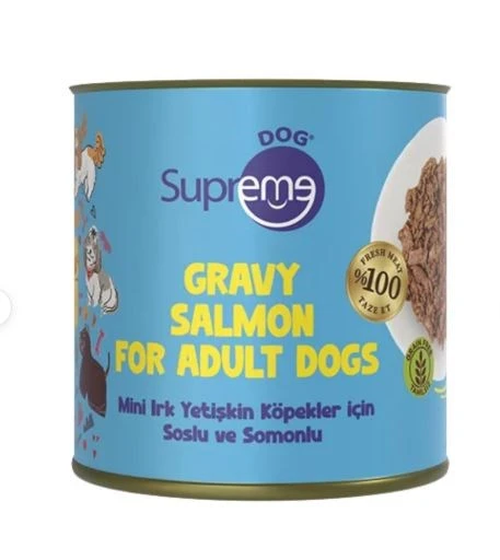 Supreme Dog Sos İçinde Somonlu Mini Irk Yetişkin Köpek Konservesi 200 Gr x 12 Adet ürün görseli 1