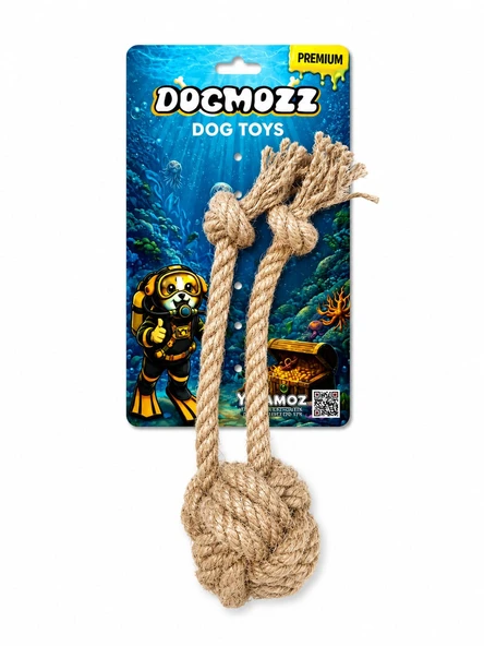 Dogmozz Premium 2 İpli Top Köpek Oyuncak 20 Cm ürün görseli 1