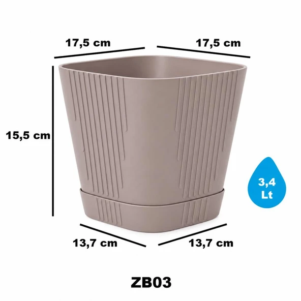 Omnipazar SO-ZB03 Zambak Dekoratif Plastik Saksı 3.4 Litre No:3 - Resim 12
