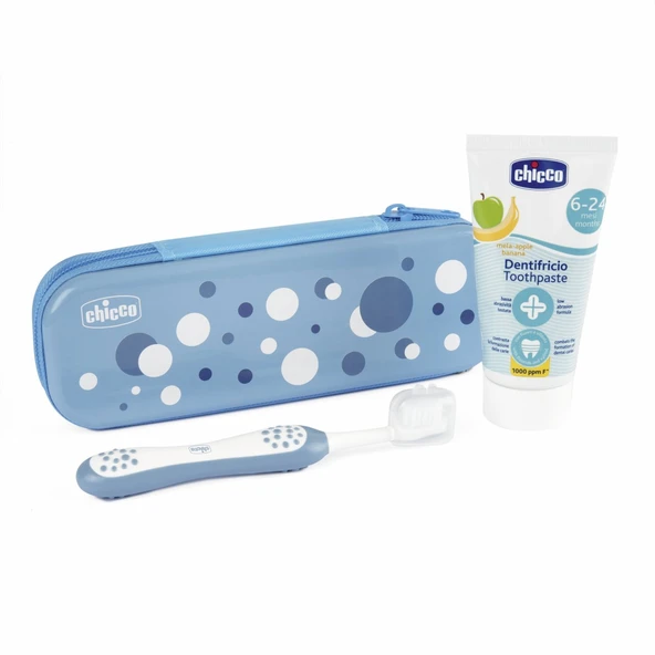 Chicco Diş Fırçası Seti 6+ Ay Blue ürün görseli 1