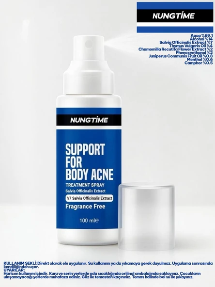 Body Acne Bitkisel Içerikli Sprey Hafif Cilt Tahrişleri Için Destek ve Yardımcı 100 Mg Ada Çayı Çekirdeği Ekstratlı ürün görseli 1