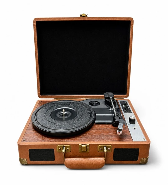 Ultratekno MZL-P01 Bluetooth Plak Çalar, 3 Hız (33/45/78 RPM), USB/SD/AUX/RCA/Kulaklık Destekli, Dahili Hoparlörlü Taşınabilir Retro Valiz Pikap ürün görseli 1
