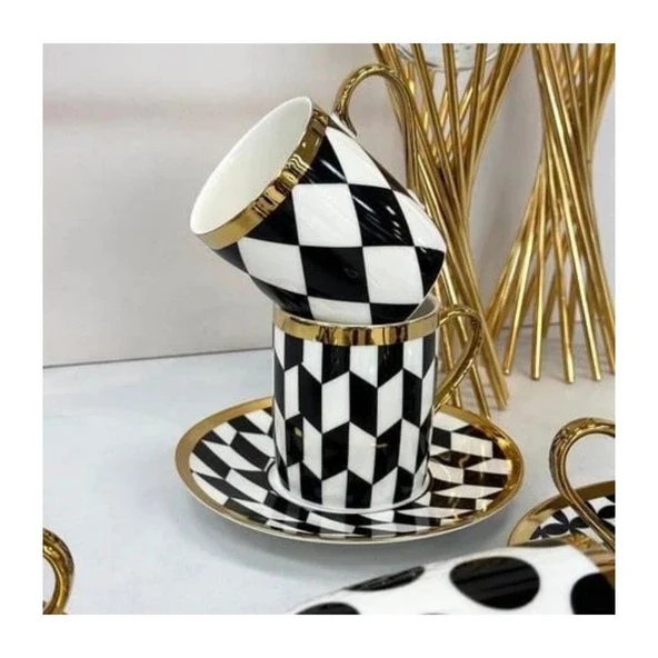 Kosova İst-181 200cc 6'lı Nescafe Takımı-Black Pattern - Resim 2
