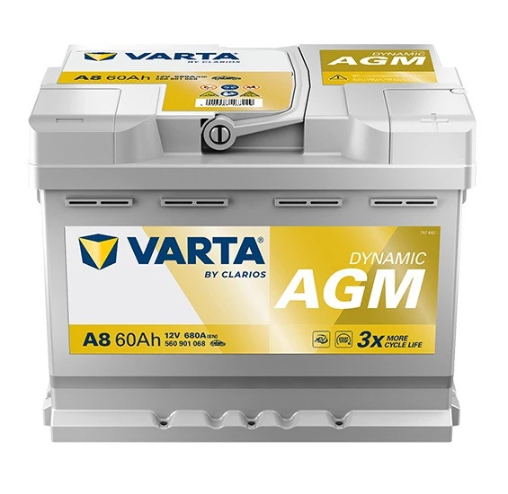 Varta A8 12V 60Ah 680A Dynamic Start Stop Agm Akü (Üretim Tarihi:2025) ürün görseli 1