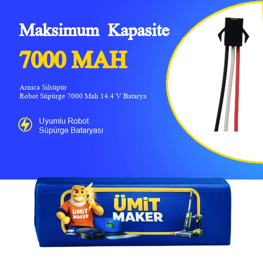 Arnica Silsüpür Robot Süpürge 7000 Mah 14.4 V Batarya – Orjinal Uyumlu Uzun Ömürlü, Yüksek Performans Pil ürün görseli 1