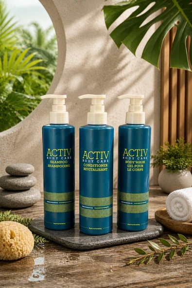 ACTIV Body Care Mavi Ambalajlı Canlandırıcı ve Nemlendirici  3 Lü Bakım Seti - Şampuan + Saç Kremi + Duş Jeli 360 ml ürün görseli 1
