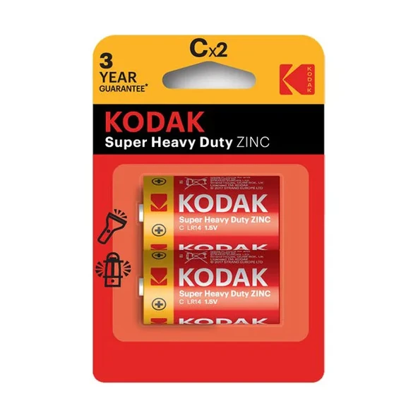 Kodak Blisterli Çinko Karbon Orta Pil  2'Li Paket ürün görseli 1