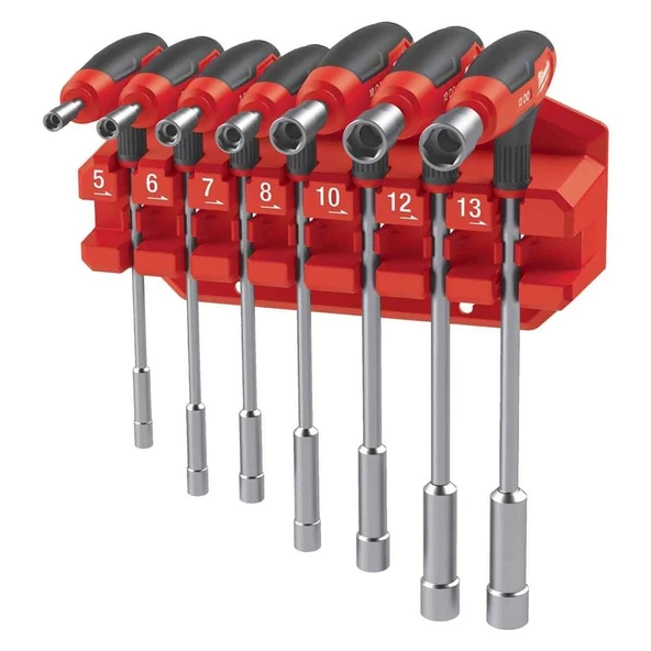 Milwaukee 7 Parça Metrik Lokma Anahtar Seti (Ergonomik Tutma Saplı - Askı Aparatlı) - 4932498704 ürün görseli 1