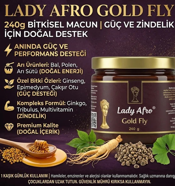 Lady Afro Gold Fly - 240g Bitkisel Macun Güç ve Zindelik İçin Doğal Destek ürün görseli 1