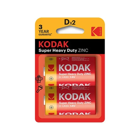Kodak Blisterli Çinko Karbon Büyük Pil  2'Li Paket ürün görseli 1