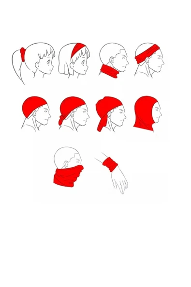 6 Adet Unisex Çok Fonksiyonlu Boyunluk Bandana(karışık Renkler) ürün görseli 1