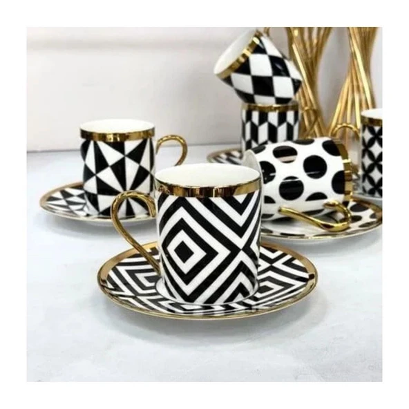 Kosova İst-181 200cc 6'lı Nescafe Takımı-Black Pattern - Resim 4