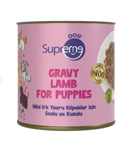 Supreme Dog Sos İçinde Kuzulu Mini Irk Yavru Köpek Konservesi 200 Gr x 12 Adet ürün görseli 1