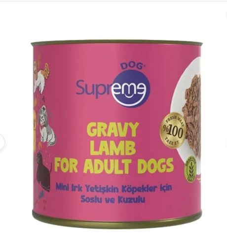 Supreme Dog Sos İçinde Kuzulu Mini Irk Yetişkin Köpek Konservesi 200 Gr x 12 Adet ürün görseli 1