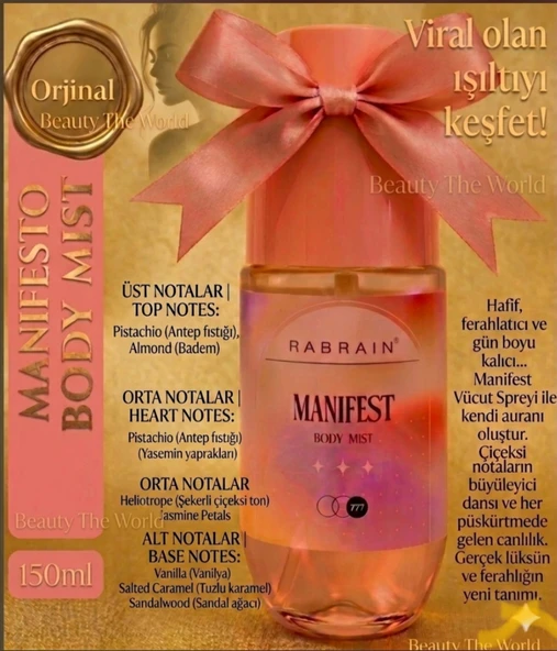 Rabrain Büyüleyici ve Kalıcı Kadın Vücut Spreyi 150ml ürün görseli 1
