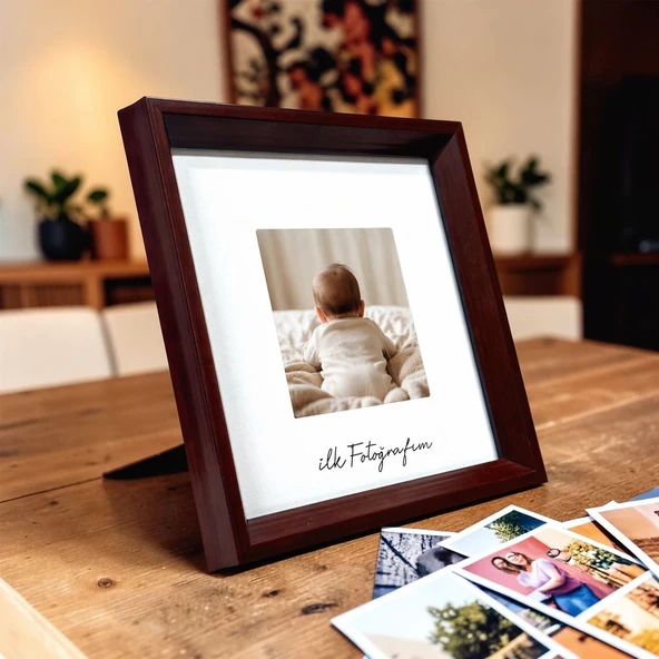 ULTRASON FOTOĞRAF ÇERÇEVESİ - İLK FOTOĞRAFIM ÇERÇEVESİ 20X20CM PASPARTULU ÇERÇEVE ürün görseli 1