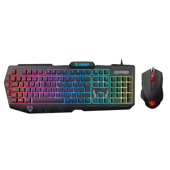 Km-6168 Formula Combo Usb 3 Makro Tuşlu Rgb Aydınlatmalı Q Gaming Oyuncu Kablolu Klavye Mouse Set ürün görseli 1