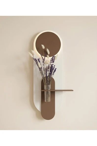 SERENGETI ART PETUNYA AHŞAP PİLLİ LEDLİ İSKANDİNAV TARZI SALON DUVAR RAFI MODERN ÇİÇEKLİK 27 X 90 CM ürün görseli 1