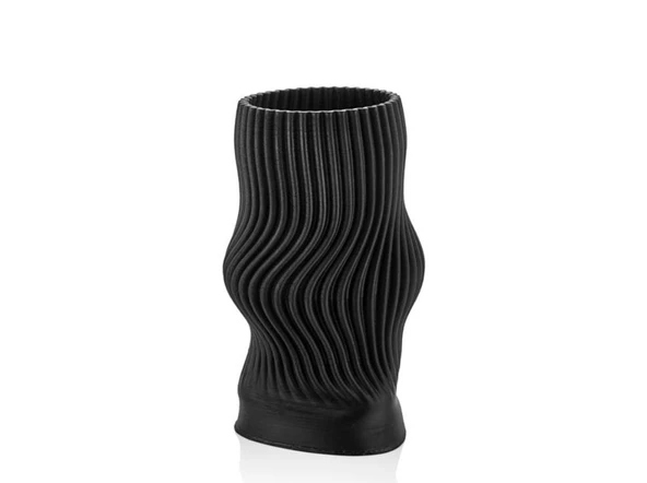 Lamedore Linear Siyah 3d Büyük Vazo 21x21x38 Cm ürün görseli 1