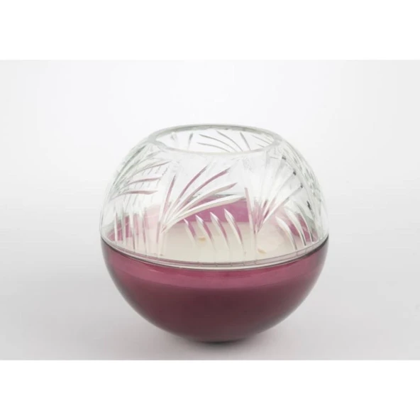 Mikasa Moor Bordo Cam Kapaklı Mum18x16cm ürün görseli 1
