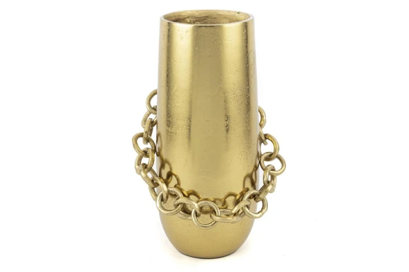 Mikasa Moor Gold Zincirli Metal Vazo 15x32cm ürün görseli 1