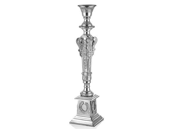 Lamedore Majestic Büyük Gümüşlük Mumluk 17X17X72 cm ürün görseli 1