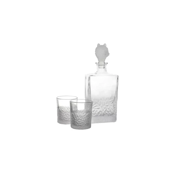 Mikasa Moor Buzlu Kurt Kapaklı Cam Viski Seti 3 Parça 800ml- 280ml ürün görseli 1