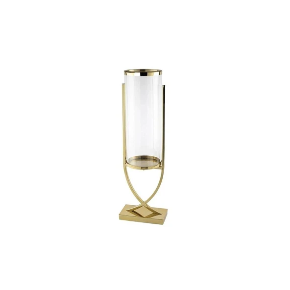 Mikasa Moor Gold X Ayaklı Metal Cam Mumluk 16x21x68cm ürün görseli 1