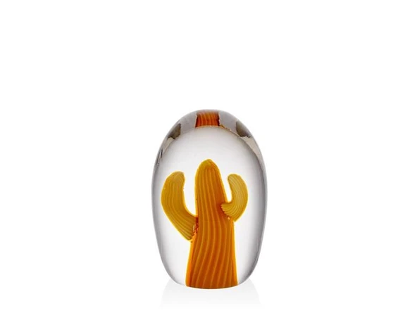 Lamedore Cactus Orange Glass Decor 8x8x13 Cm ürün görseli 1