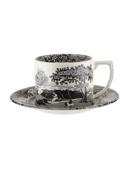 Spode Black Italian Çay Fincan + Tab ürün görseli 1