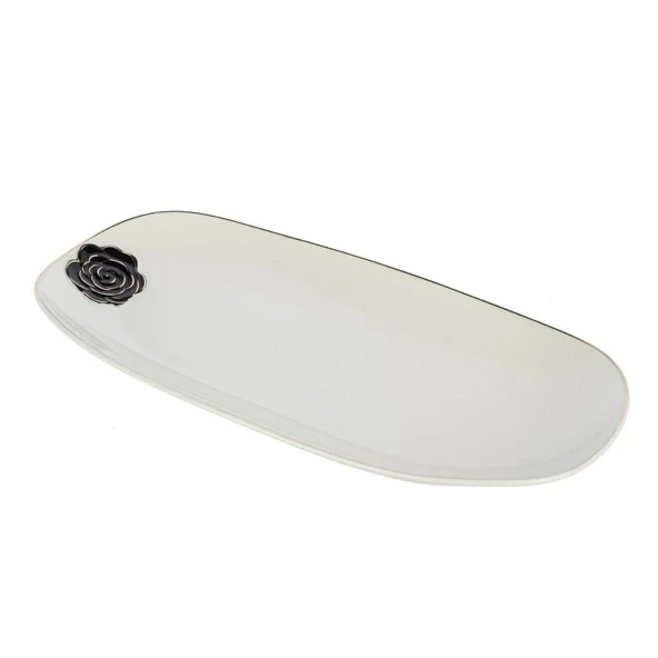 Mikasa Moor Rosaria Beyaz Oval Tabak 36x18cm ürün görseli 1