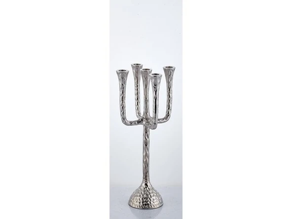 Lamedore Cactüs Small Candlestand 5 Lıghts Nickel 15X15X44 cm ürün görseli 1