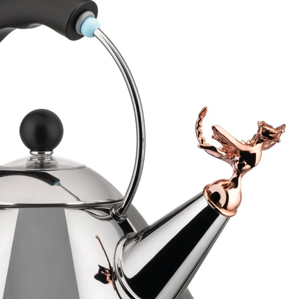 Alessi Kettle Siyah Tea Rex  22,5x22 cm - Resim 2
