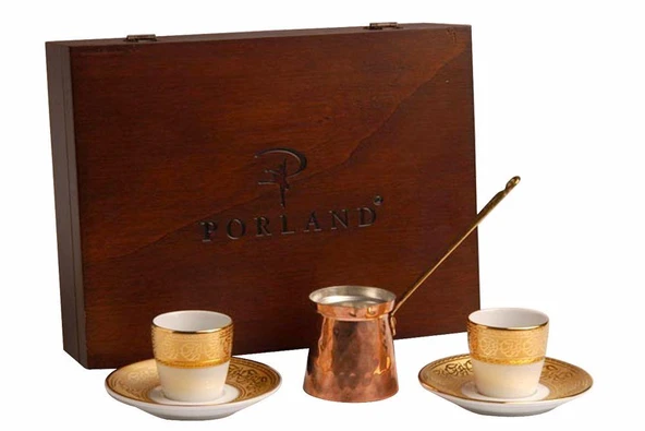 Porland Rumi Altın Kahve Takımı 5 Parça ürün görseli 1