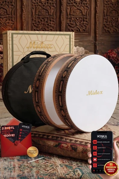 Midex BR-910 Kaliteli Bendir Def Akort Ayarlı EL Tutma Oyuklu Çantalı ürün görseli 1