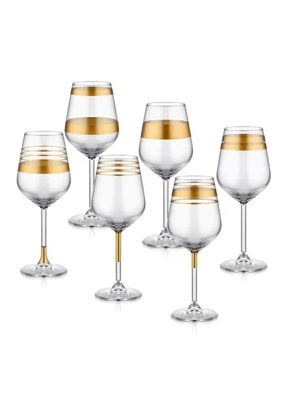 The Mia Lines Şarap Kadehi 6'lı Set -Gold ürün görseli 1