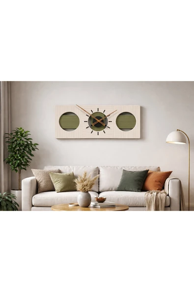 SERENGETI ART TOKYO AHŞAP SALON DUVAR SAATİ QUARTZ ULTRA SESSİZ MEKANİZMA 30 CM X 85 CM ürün görseli 1