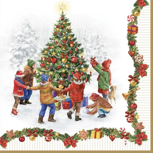 Easy Life 20'li Moda Kağıdı 33x33 Christmas Round Dance ürün görseli 1