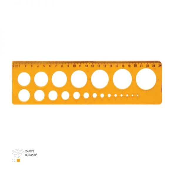 Çizim ve Teknik Çizim için Çok Amaçlı Daire Şablonu 24 cm ürün görseli 1