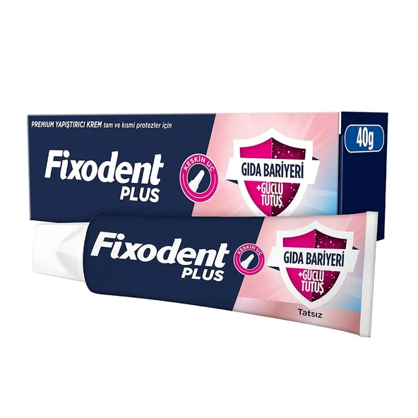 Fixodent Plus Diş Protez Yapıştırıcı Gıda Bariyeri Tatsız 40 gr ürün görseli 1