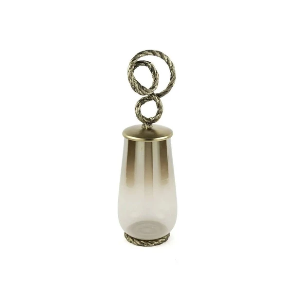 Mikasa Moor Beyaz Bronz Cam Halat Detaylı Obje 49x14cm ürün görseli 1