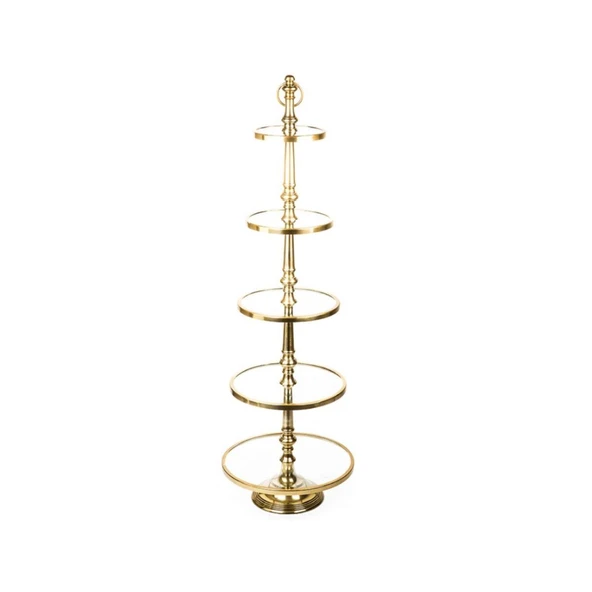 Lucky Art Gold 5 Katlı Siyah Yuvarlak Dekor 137 Cm ürün görseli 1