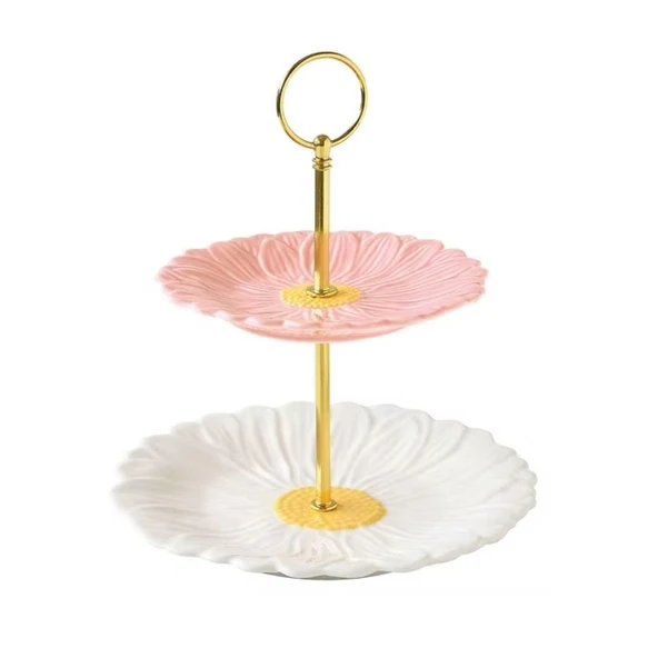 Easy Life 2 Katlı Porselen Sunumluk 16 cm / 21 cm ürün görseli 1