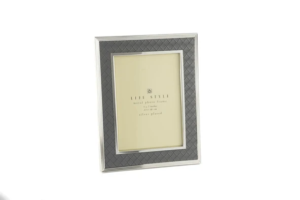 Mikasa Moor Gri Gümüş Deri Çerçeve 13x18cm ürün görseli 1