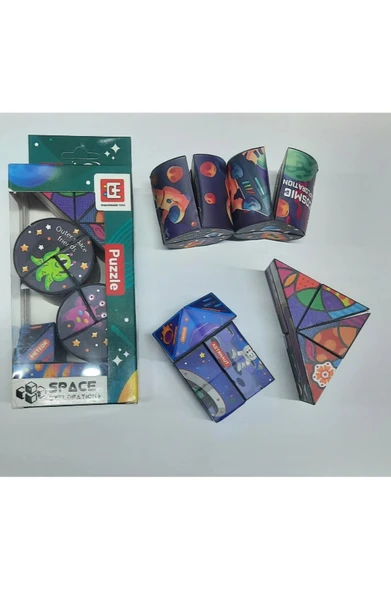 3'lü Gizemli Sihirli Küpler Yapboz Uzay Temalı Magic Cube ürün görseli 1