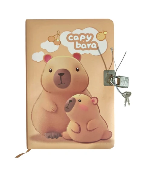 Capybara Hatıra Defteri (Günlük) Kilitli Defter 80 yaprak ürün görseli 1
