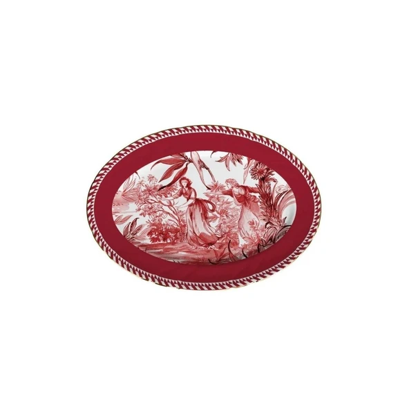 Baci Milano Le Rouge Oval Tabak Porselen 36x26 cm ürün görseli 1